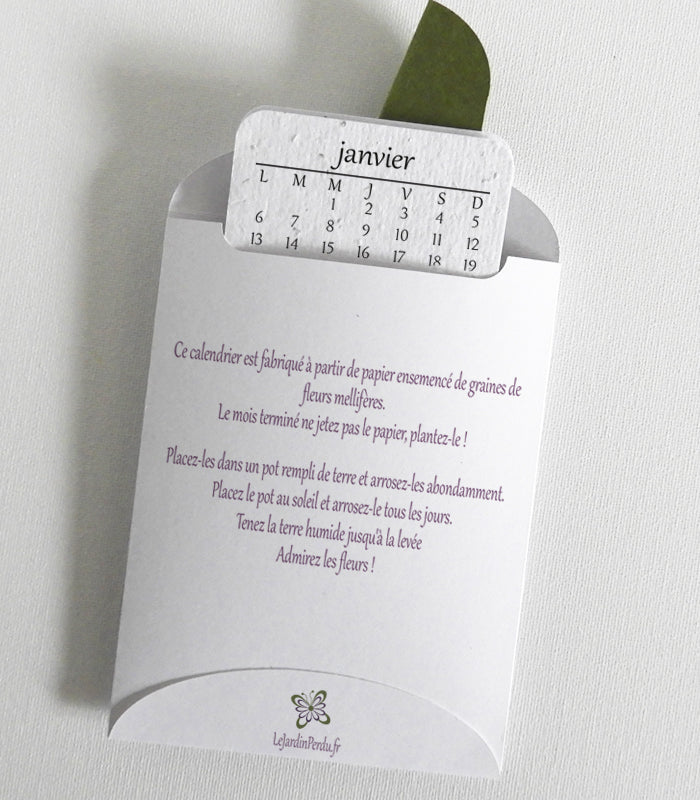 Calendrier à planter 2025 papier ensemencé