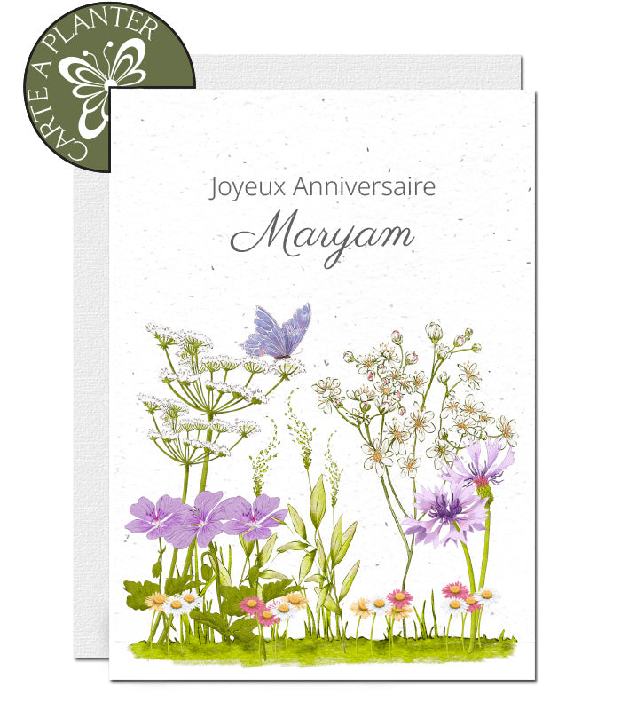 carte à planter anniversaire personnalisée