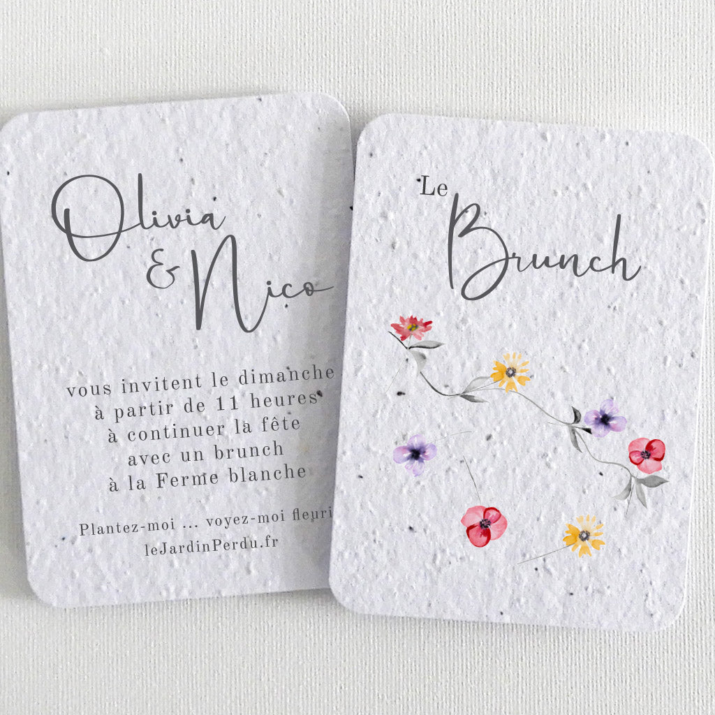 Carte à planter le brunch mariage
