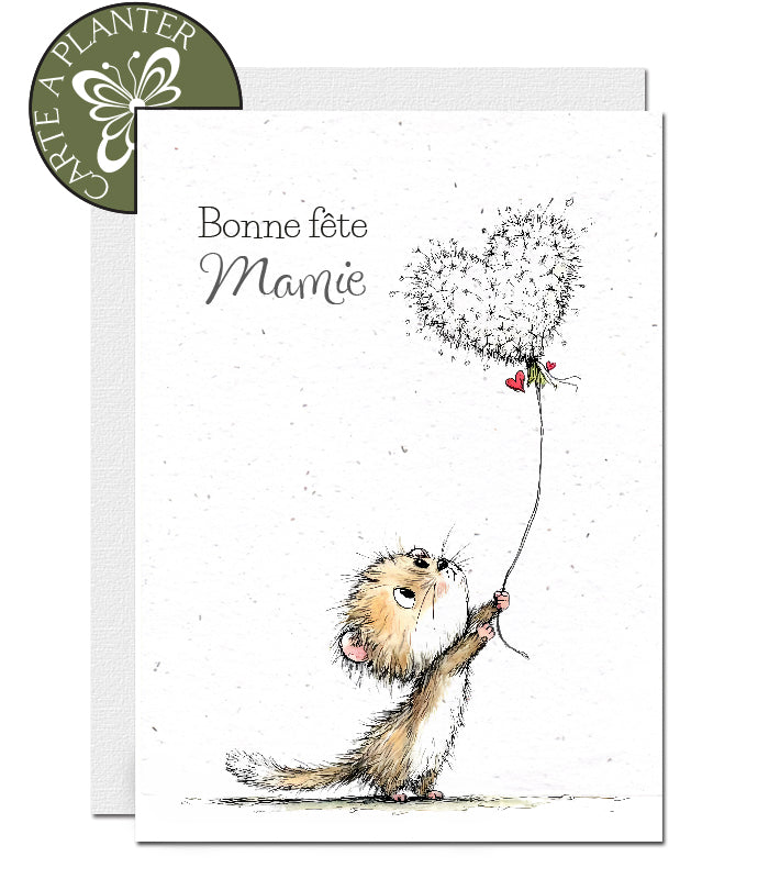 carte bonne fête mamie à planter 