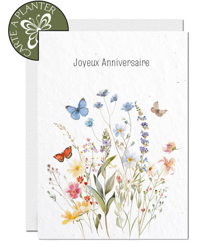 carte d'anniversaire à planter papier ensemencé 