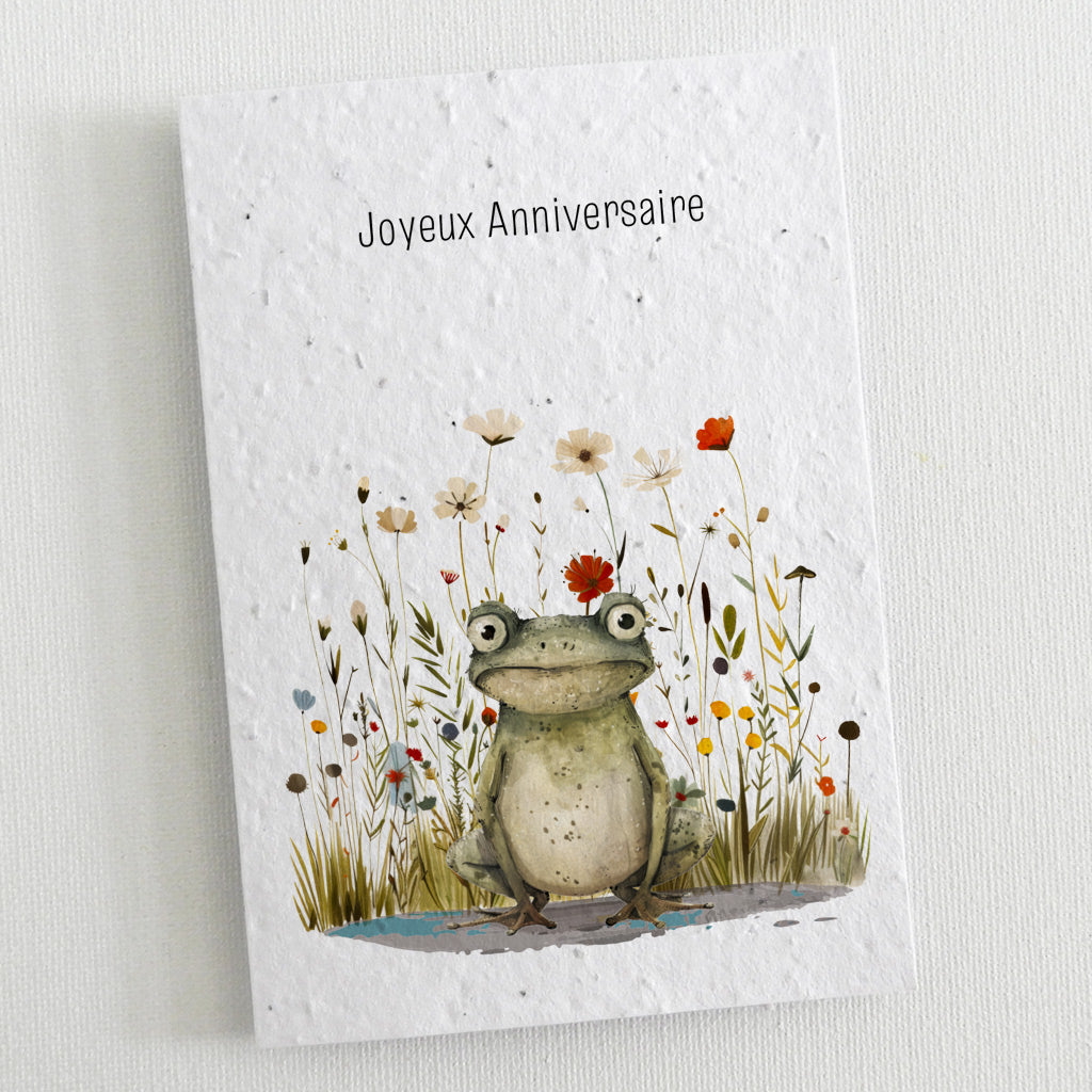 carte d&#39;anniversaire papier ensemencé