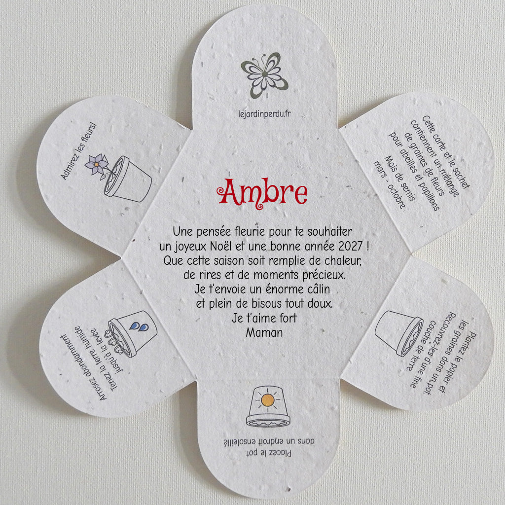 carte de Noël écoresponsable papier ensemencé