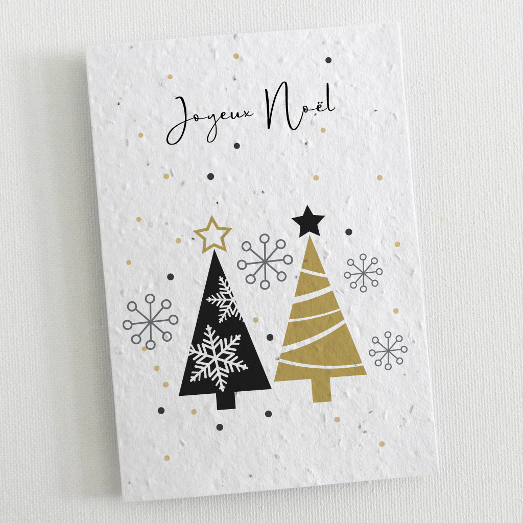 carte de noël papier ensemencé