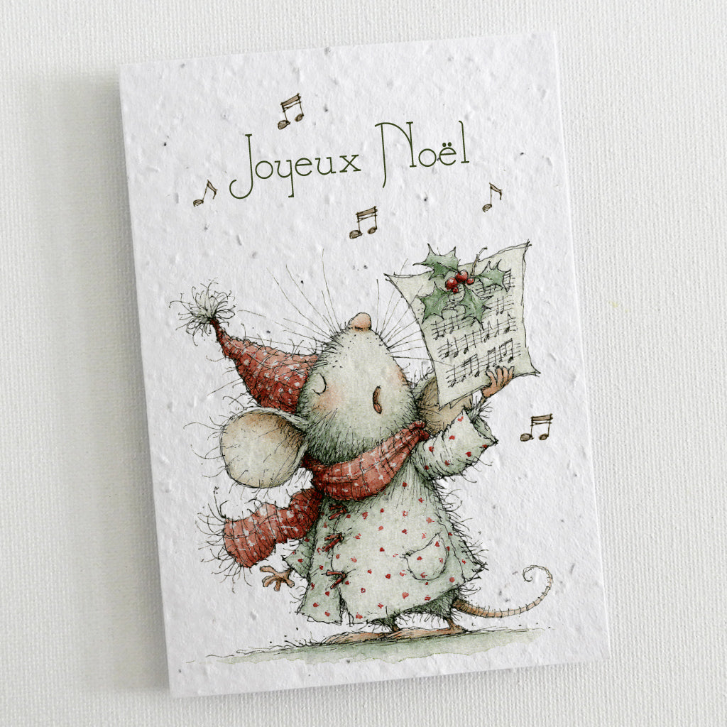 carte de noël papier ensemencé
