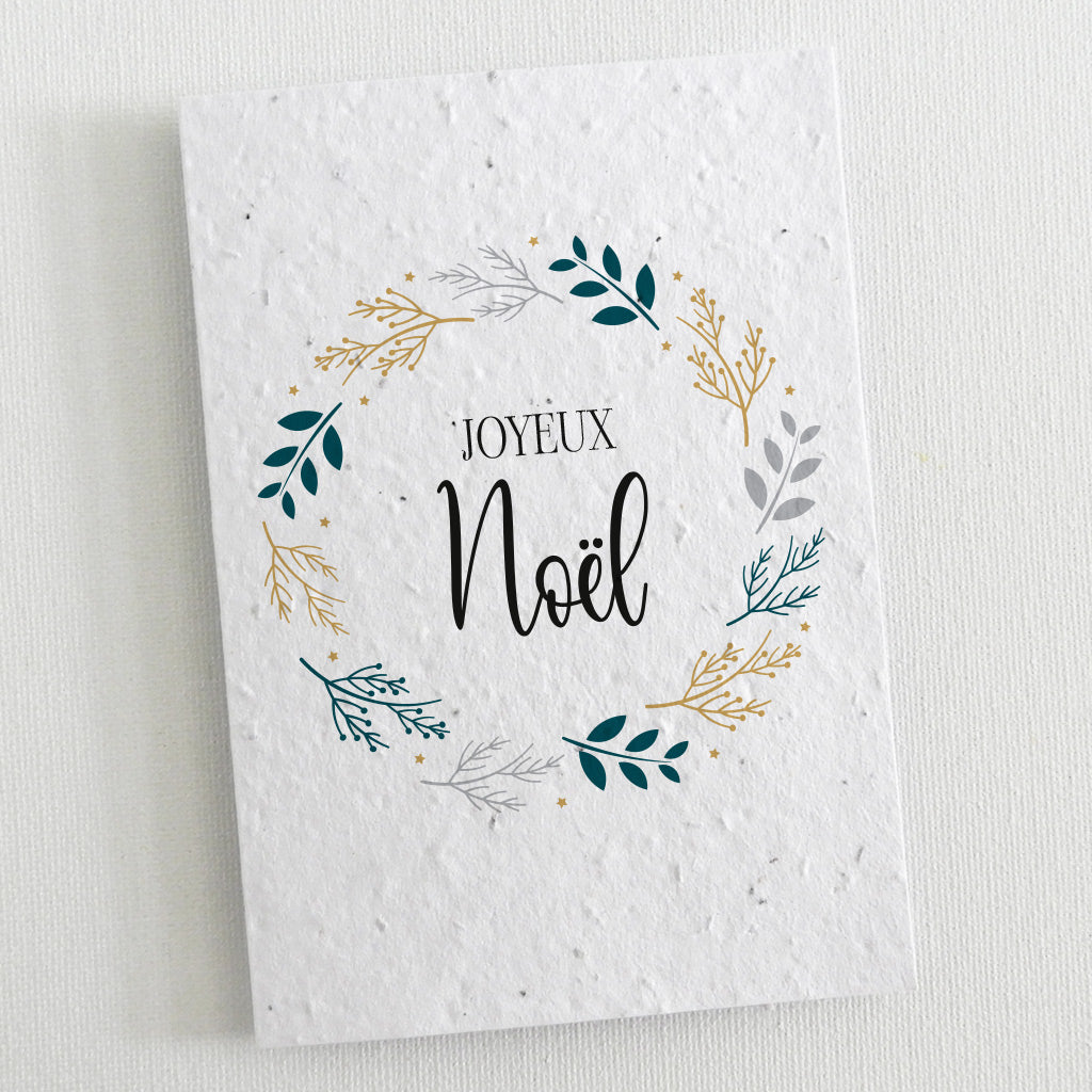 carte de noël papier ensemencé 