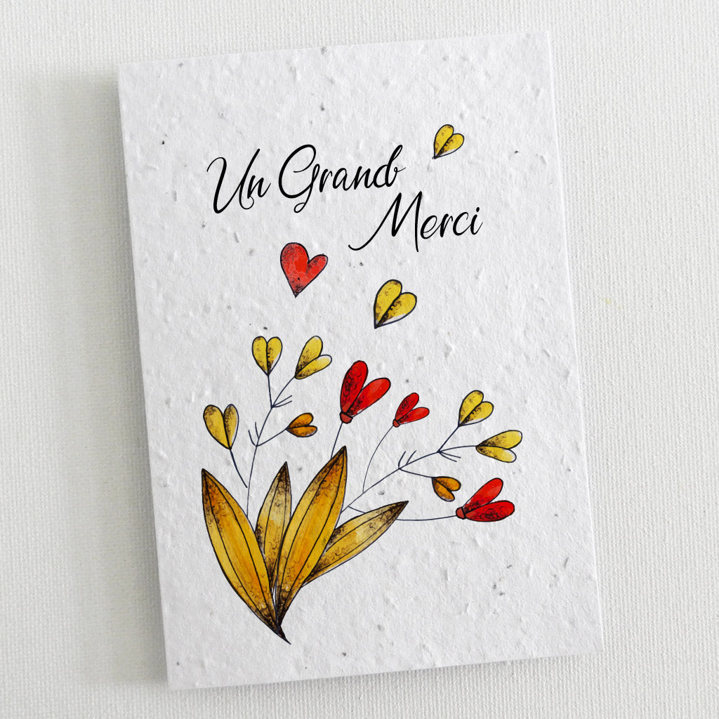 carte de remerciement mariageécoresponsable papier ensemencé 