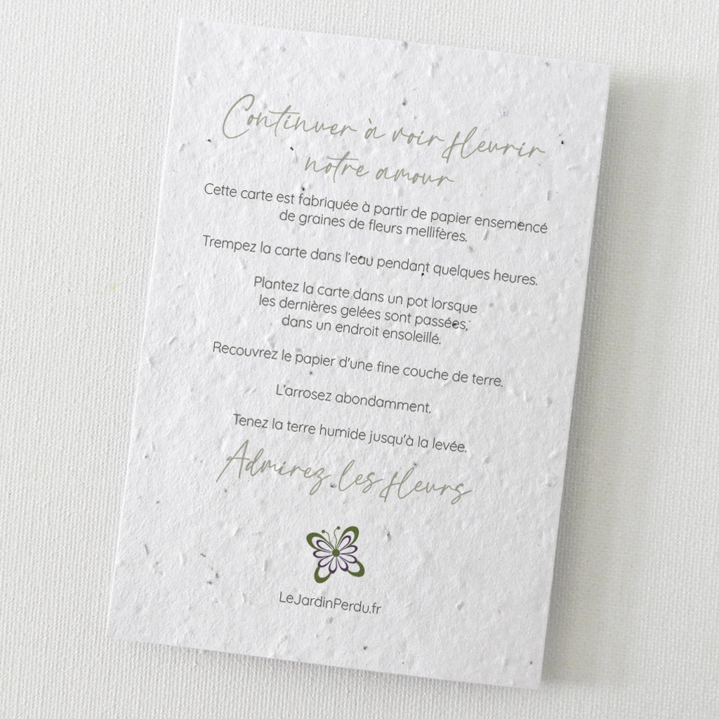 carte de remerciements mariage écoresponsable