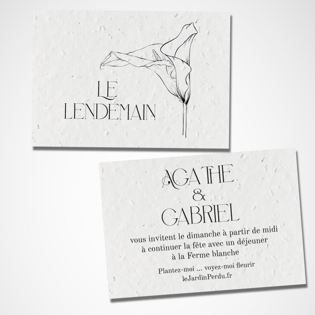 carte le lendemain mariage à planter 