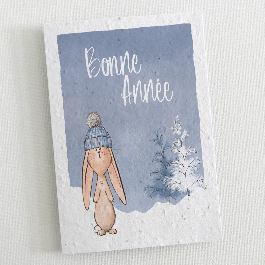 Carte bonne année papier ensemencé