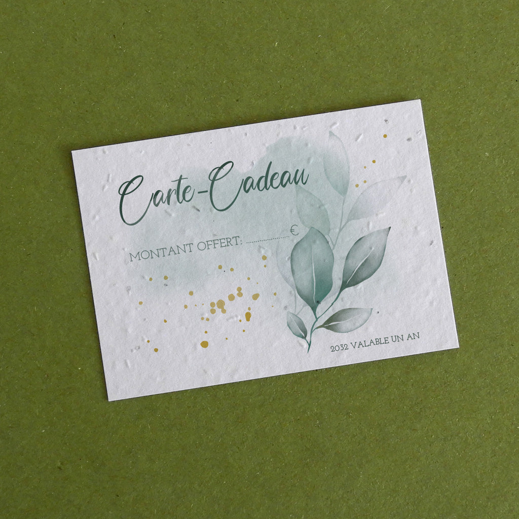 Carte cadeau en papier ensemencé
