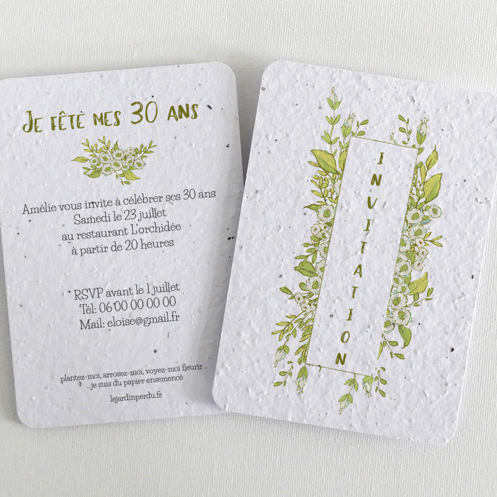 carte d&#39;invitation à planter 