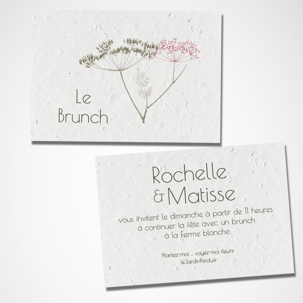 carte le brunch mariage écoresponsable  papier ensemencé