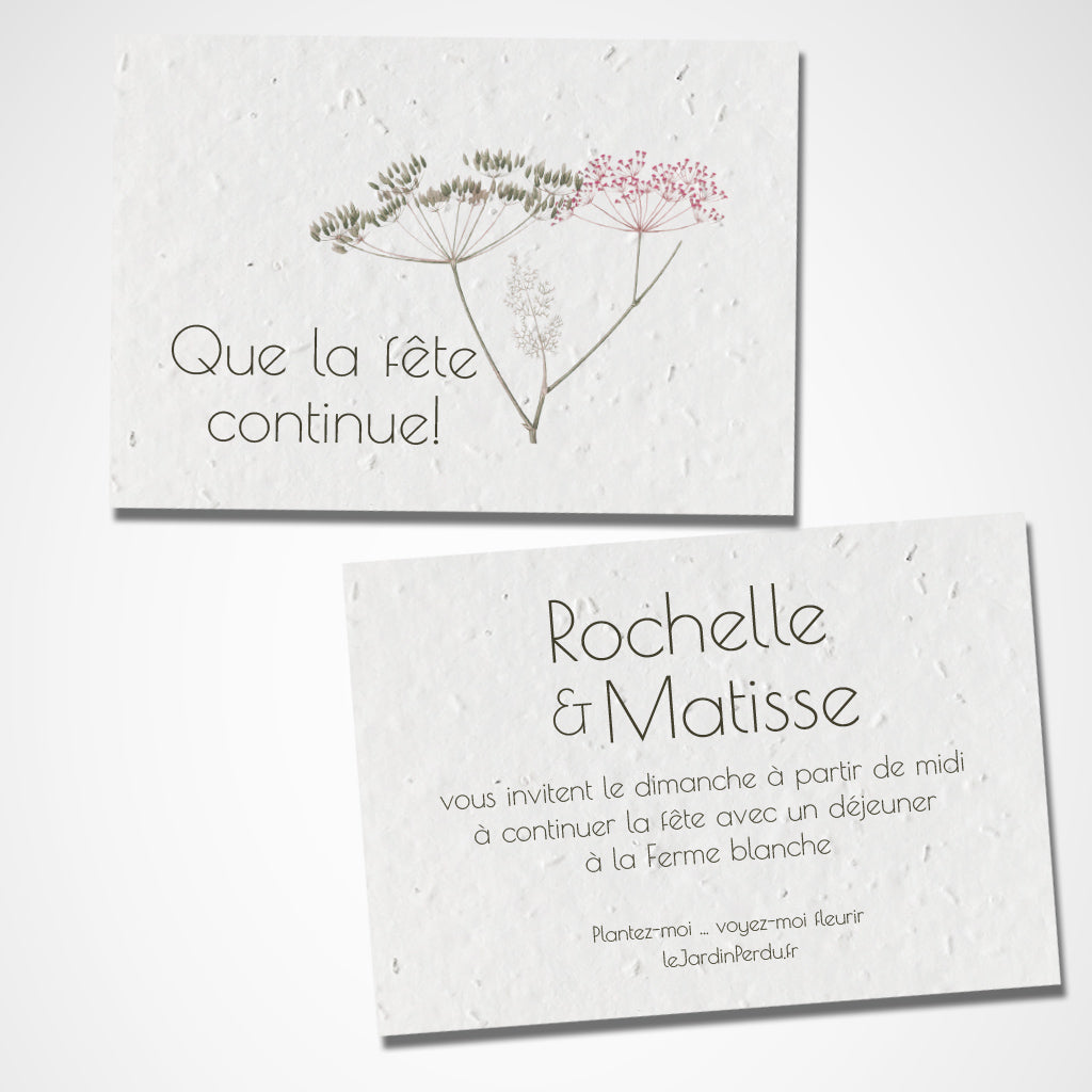 carte le lendemain mariage à planter 