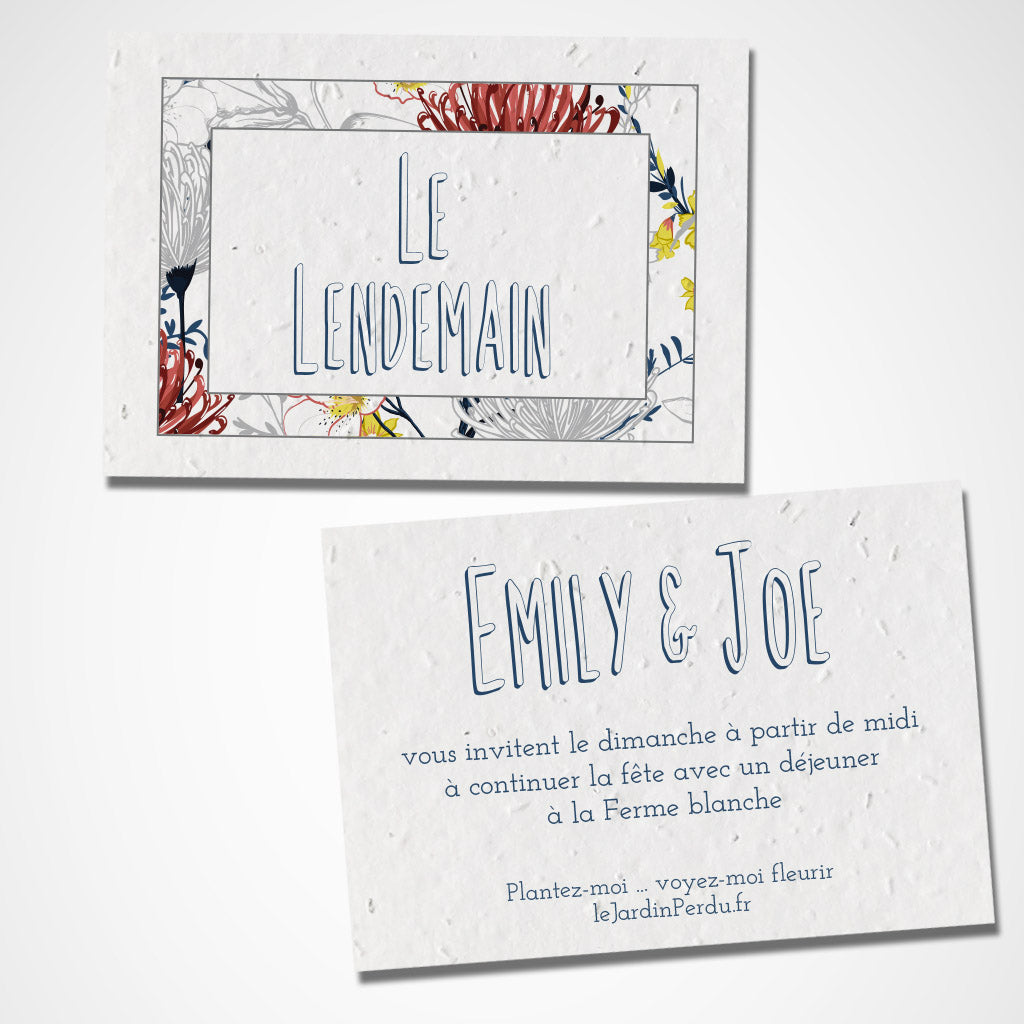 carte le lendemain mariage à planter 