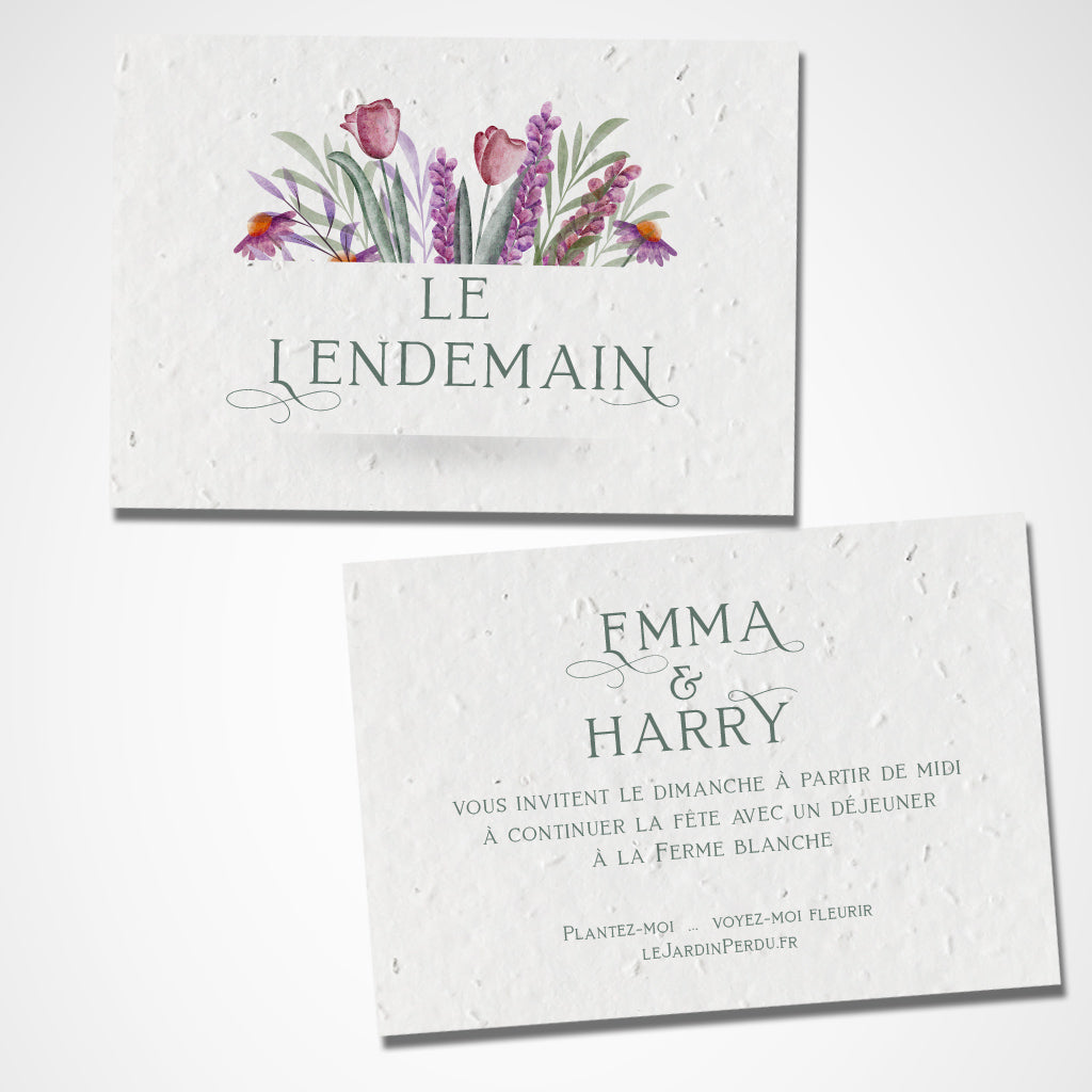 carte le lendemain mariage à planter 