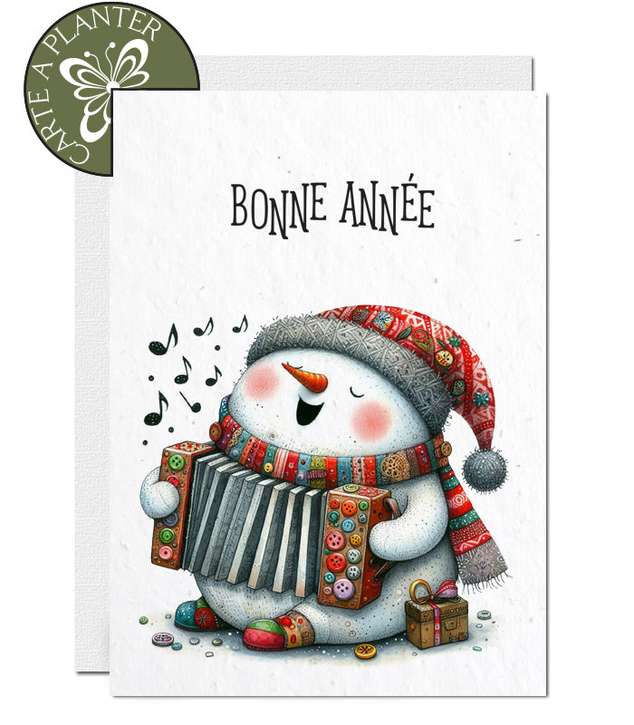 carte papier ensemencé bonne année 