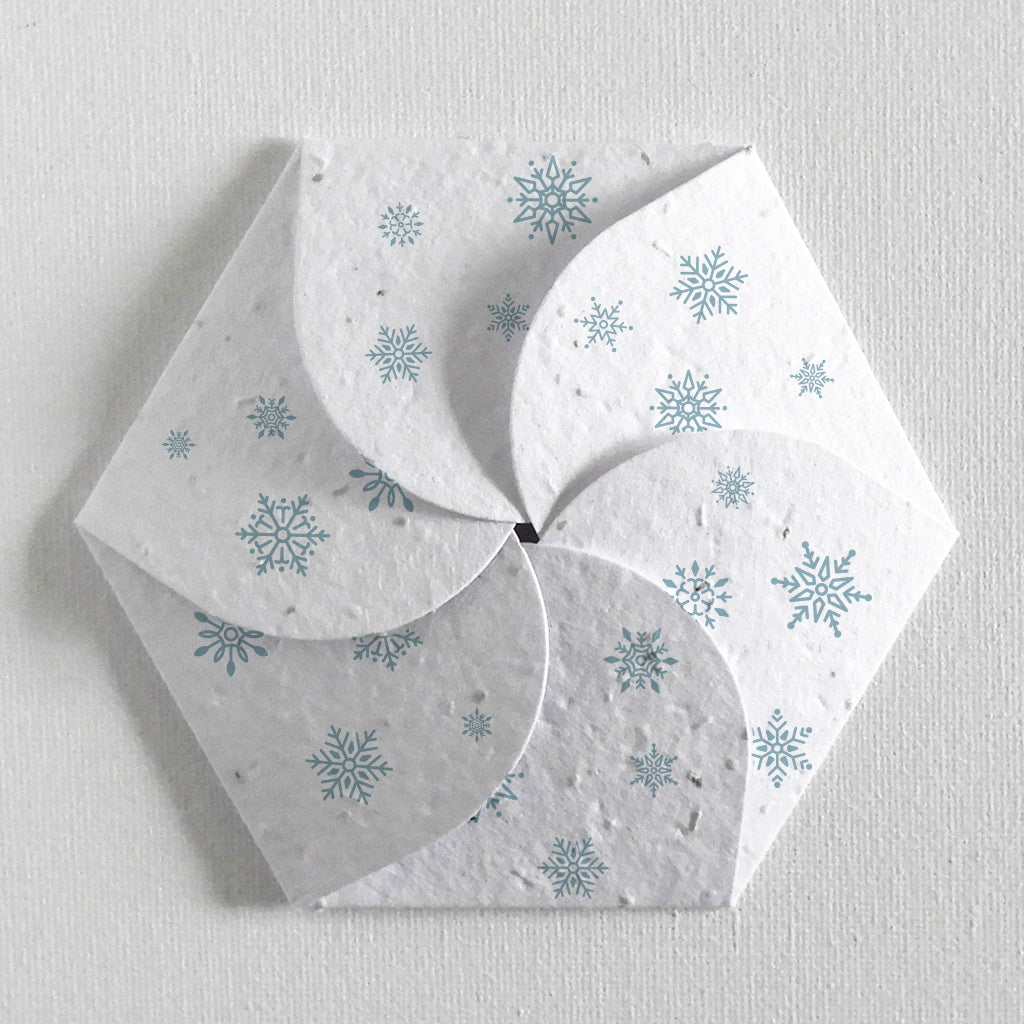 carte pétale Noël papier ensemencé