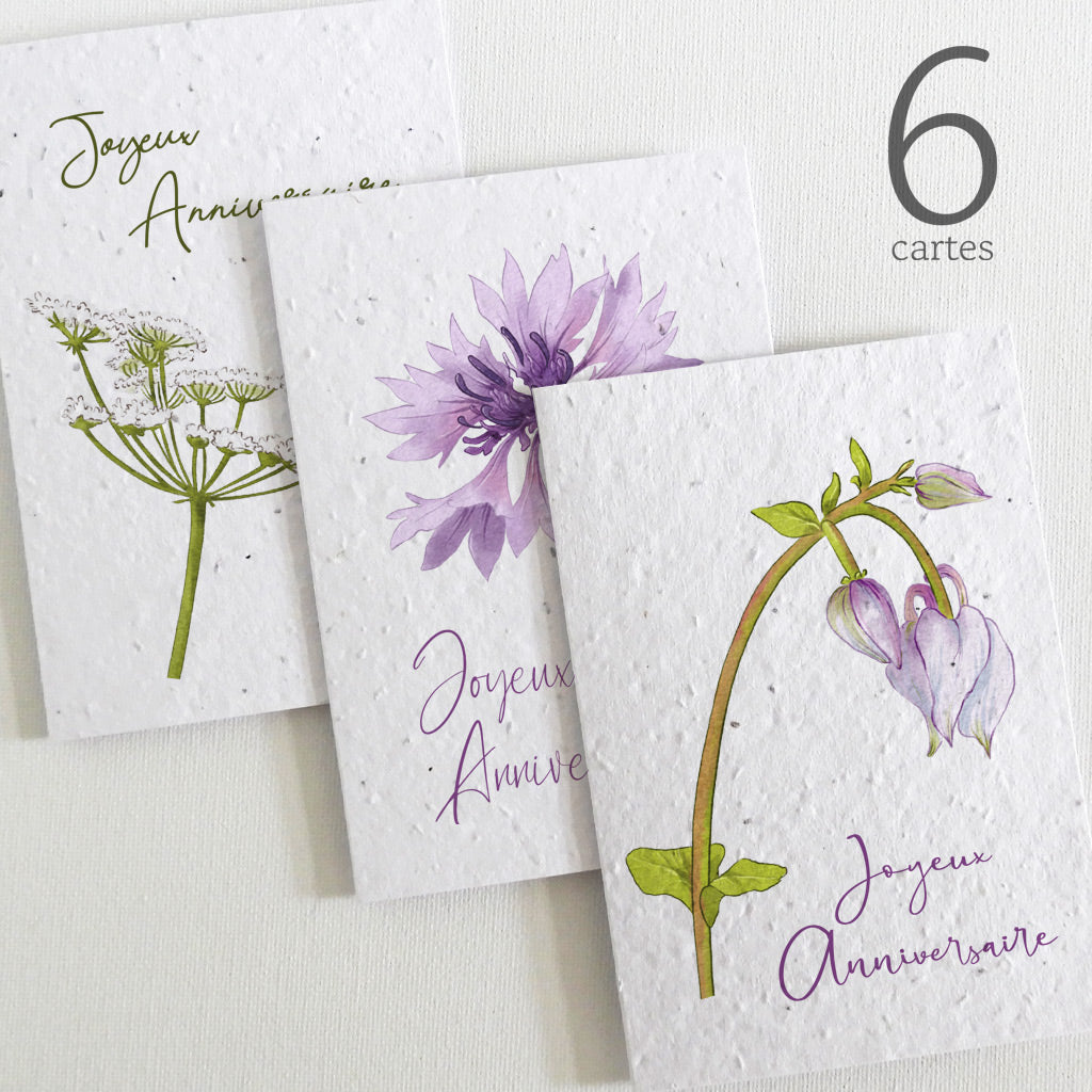 cartes d'anniversaire à planter