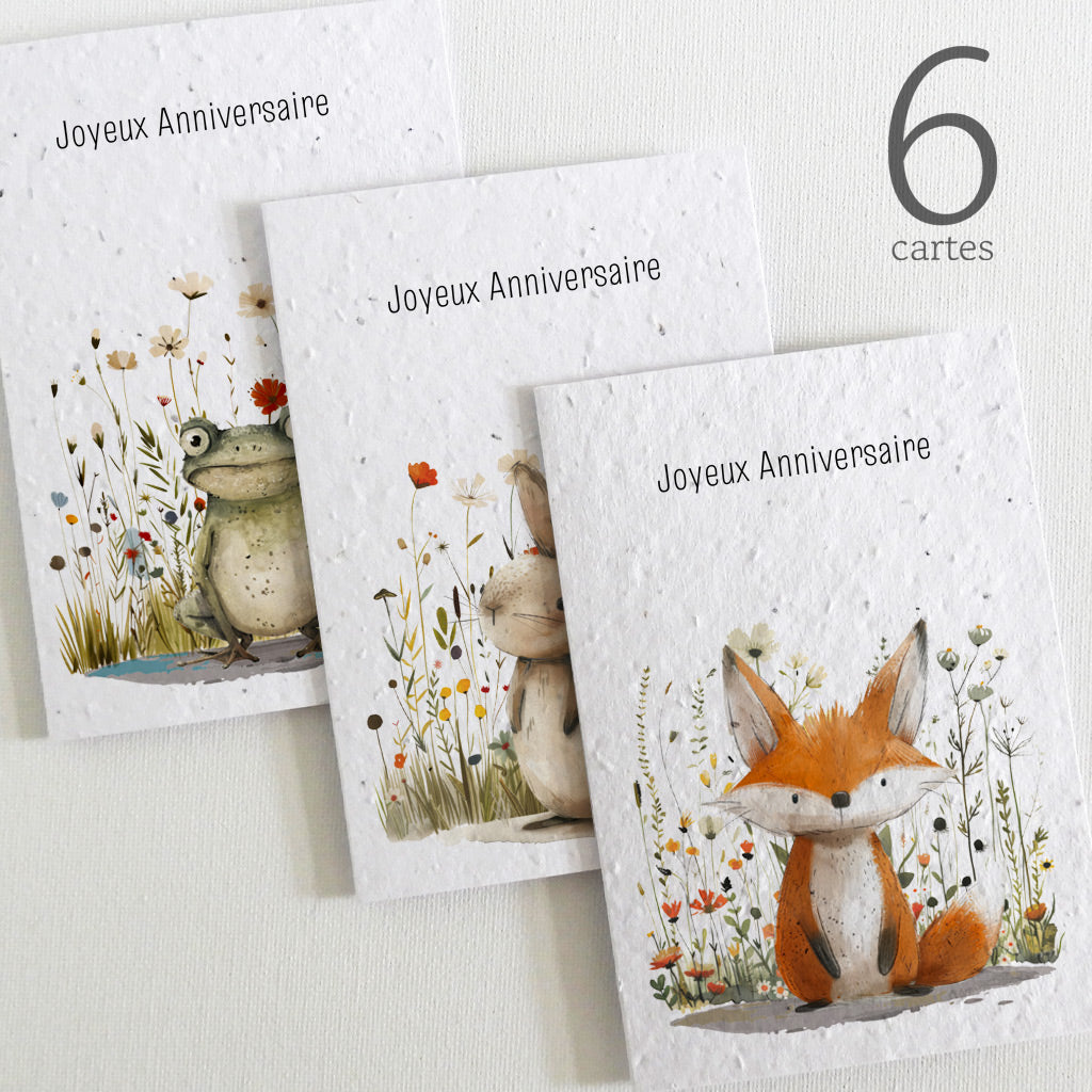 cartes d'anniversaire papier ensemencé