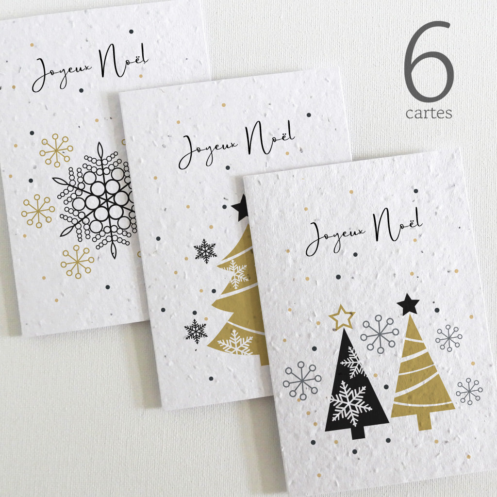 cartes de noël écoresponsable papier ensemencé
