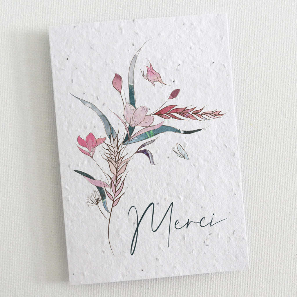 cartes de remerciements mariage à planter 