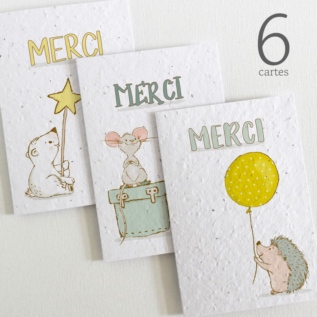 cartes de remerciements papier ensemencé