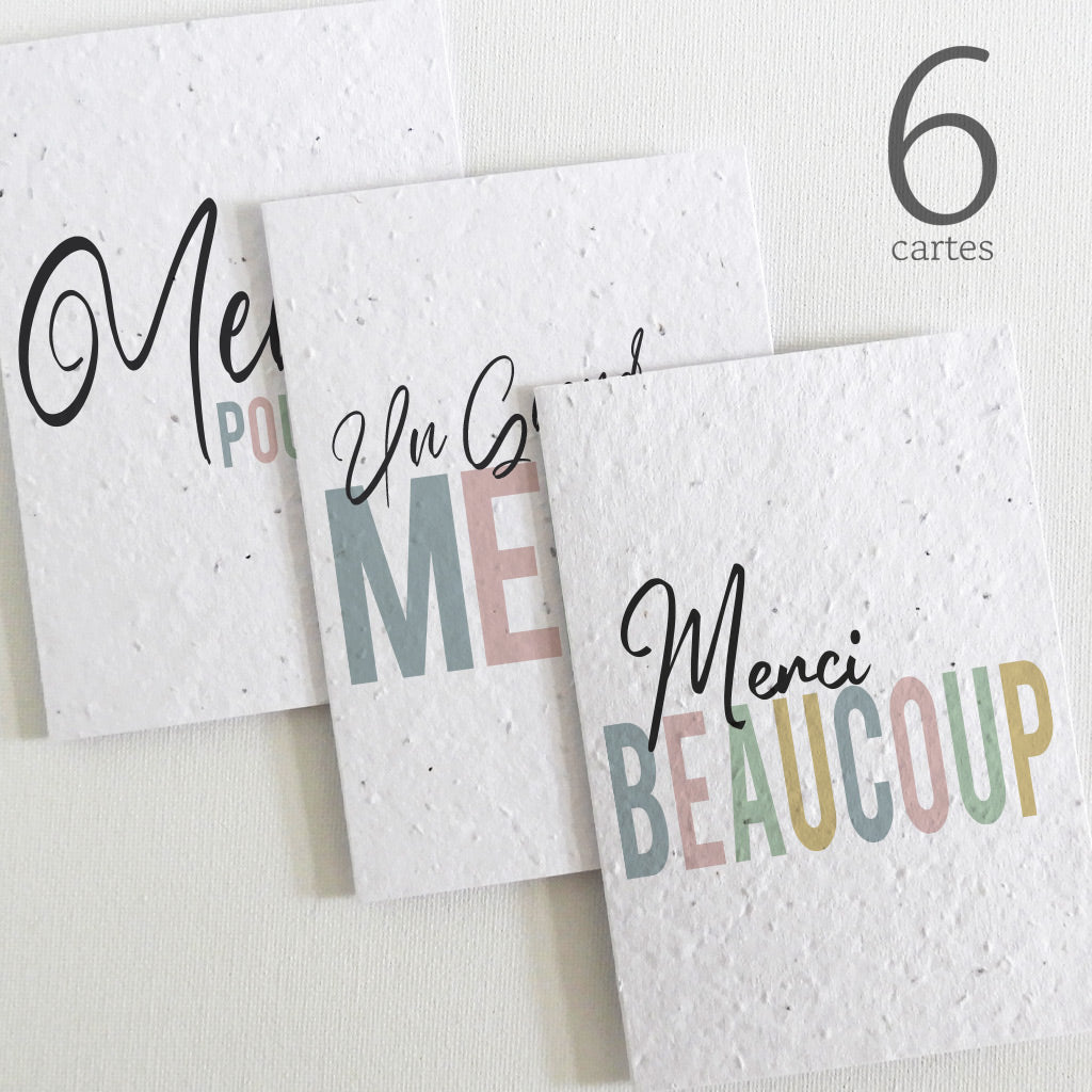 cartes papier ensemencé merci