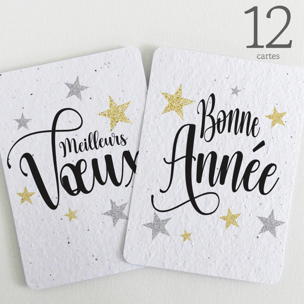 Cartes bonne année papier ensemencé