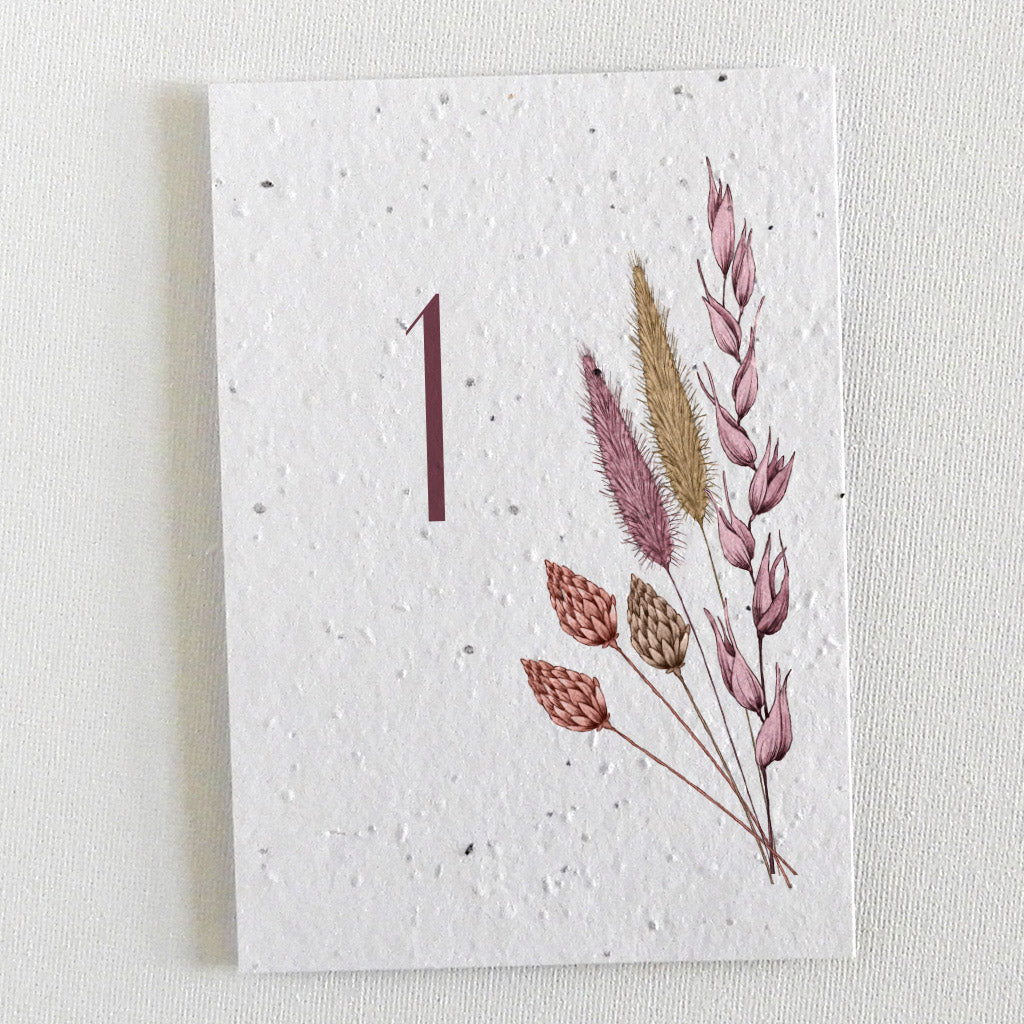 Décoration table mariage papier ensemencé