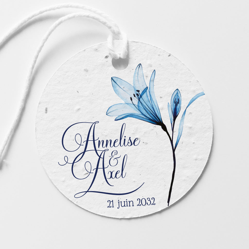 Étiquette mariage écoresponsable papier ensemencé