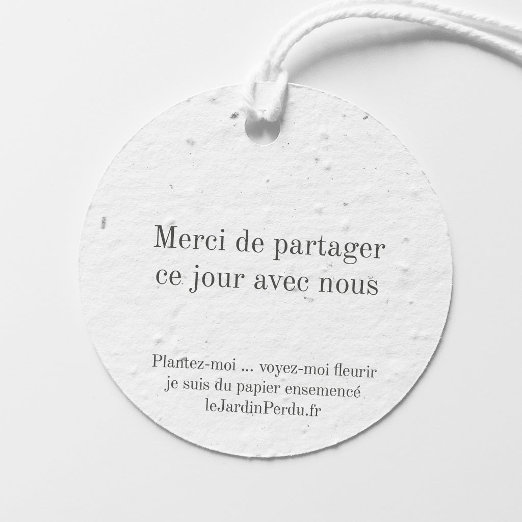 
Étiquette mariage unique papier ensemencé
