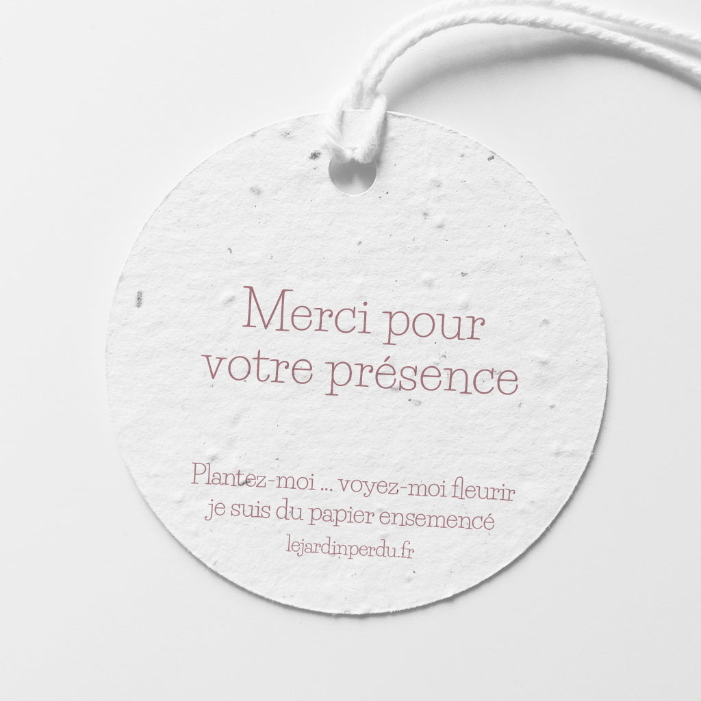 étiquette baptême papier ensemencé