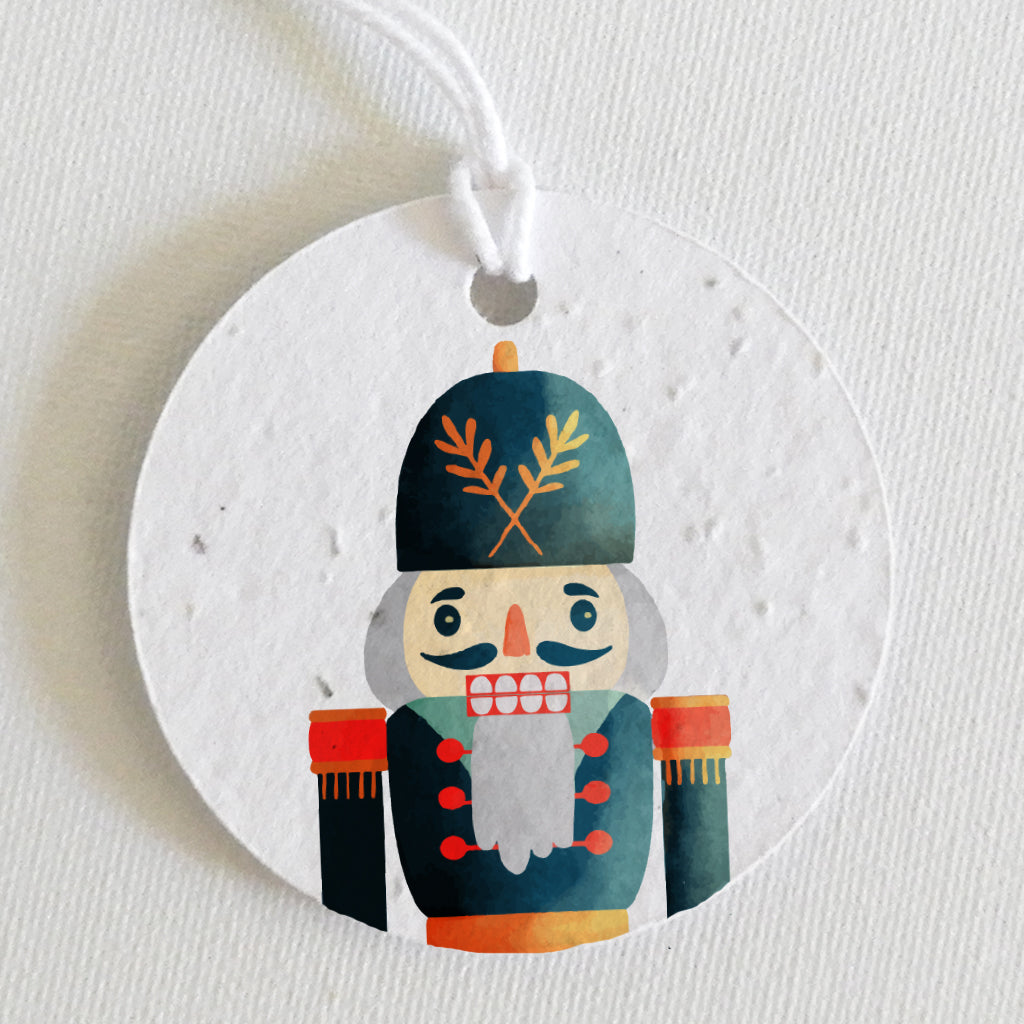 étiquette cadeau de Noël papier ensemencé