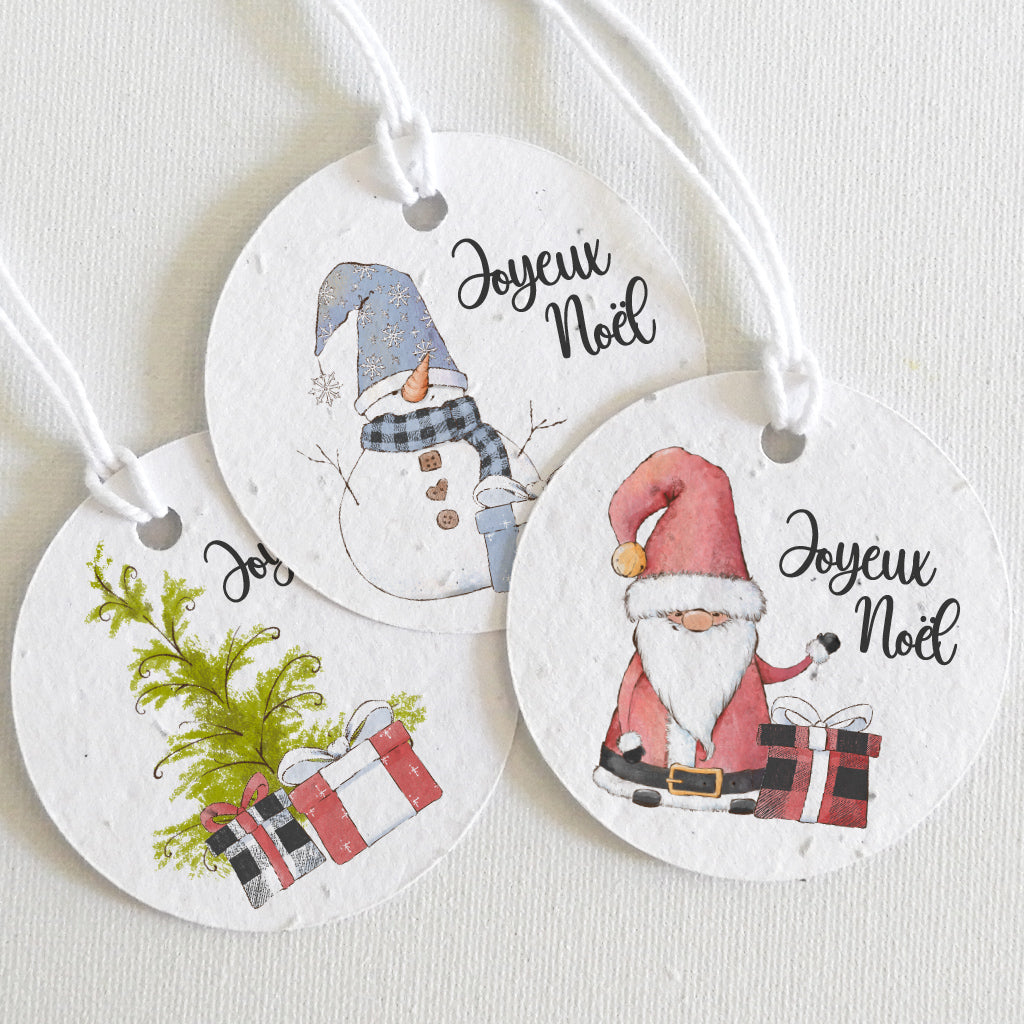 étiquettes cadeaux de Noël écologiques