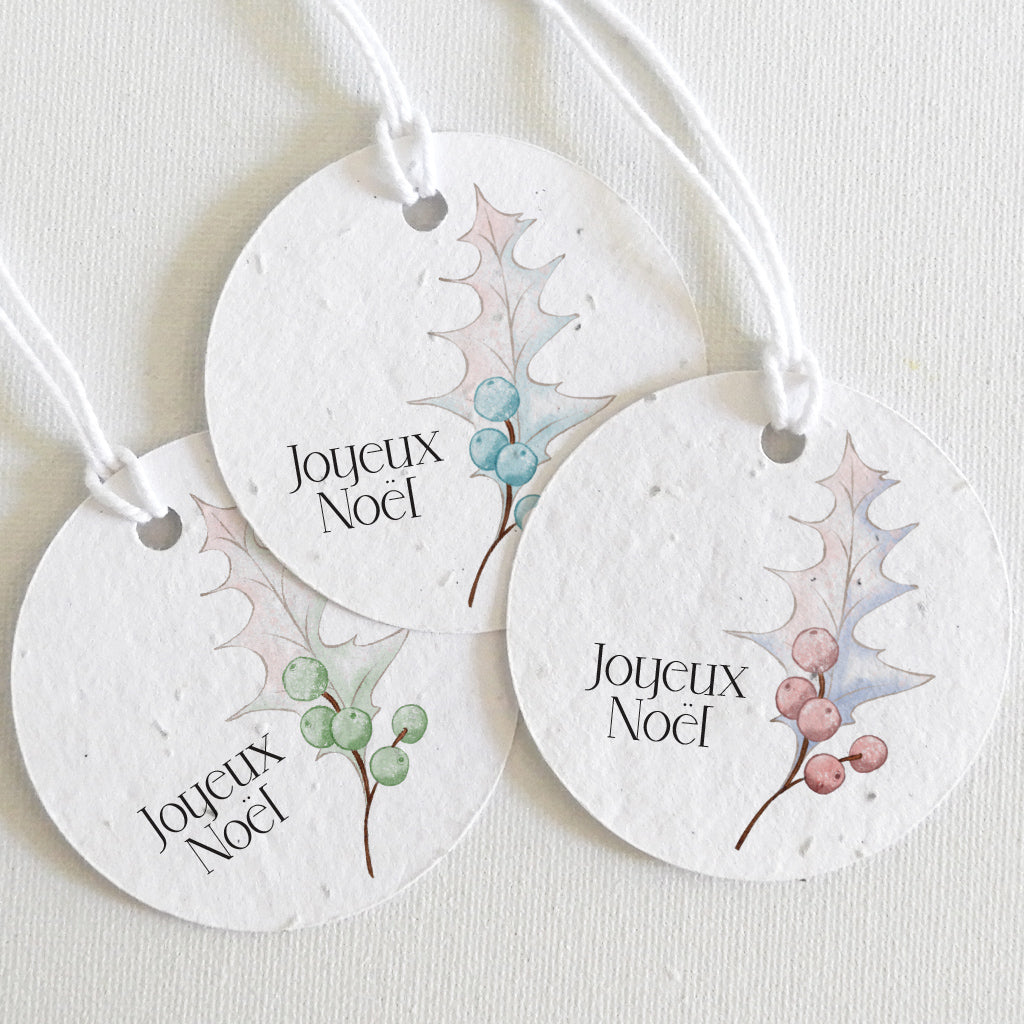 étiquettes de Noël écoresponsables