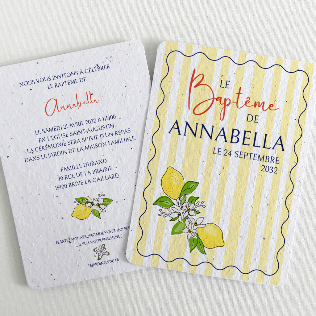 faire-part baptême à planter dolce vita