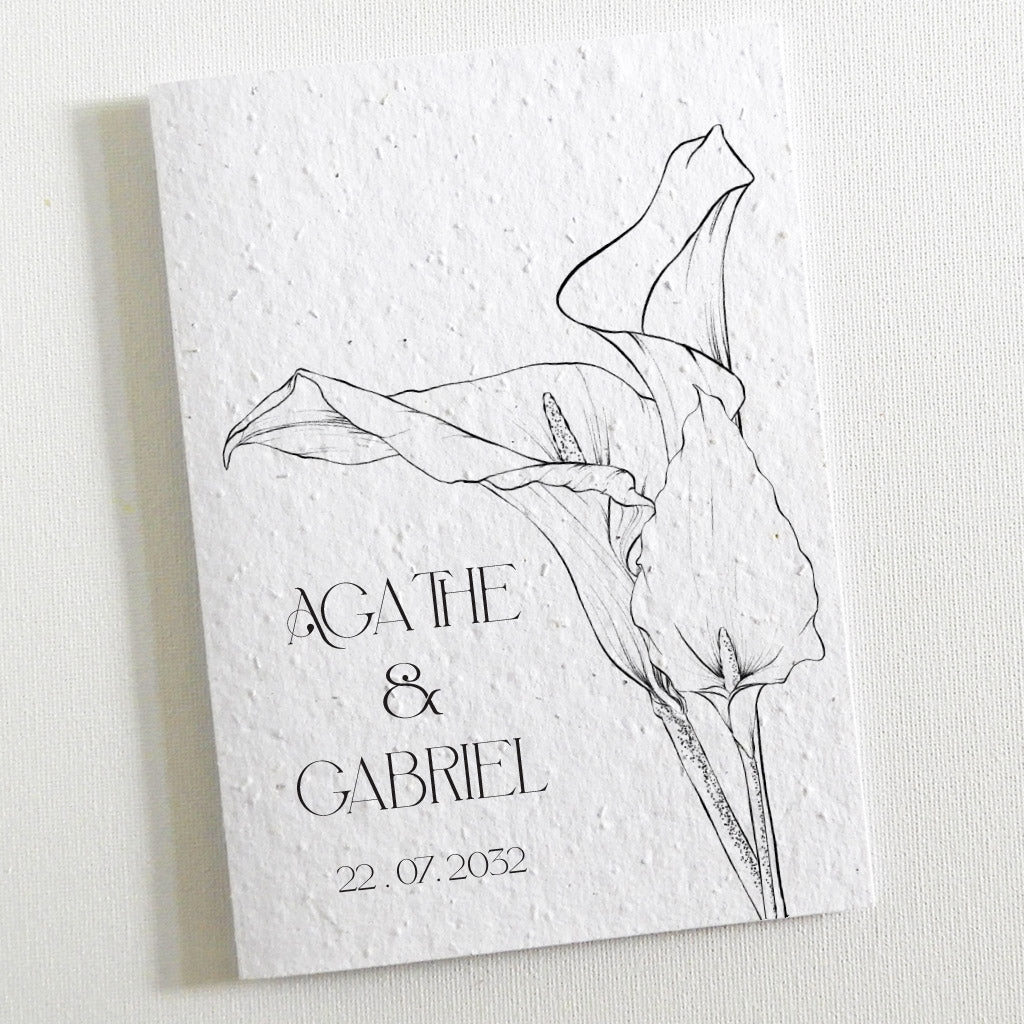 Faire-part de mariage écoresponsable échantillon