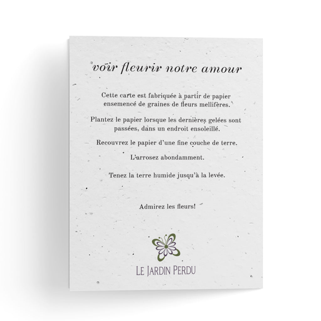 Faire-part de mariage papier ensemencé