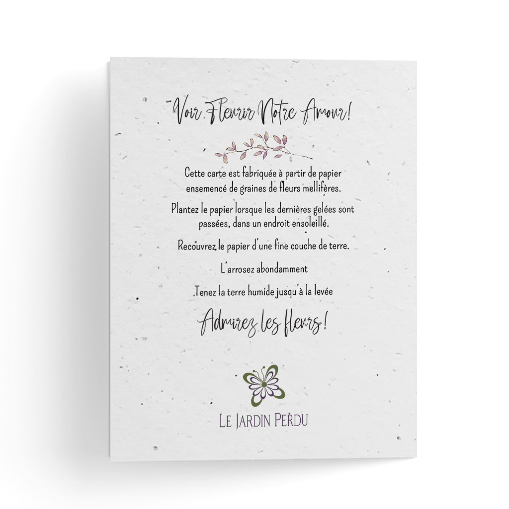 Faire-part de mariage papier ensemencé