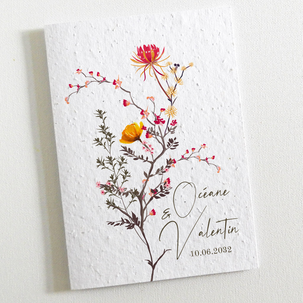 flower seed invitations Plantable wedding invitations | Seed paper wedding stationery