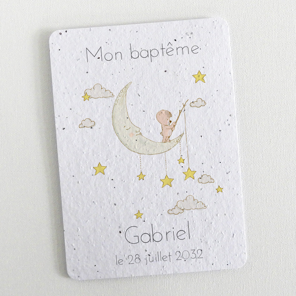 Faire-part de baptême à planter