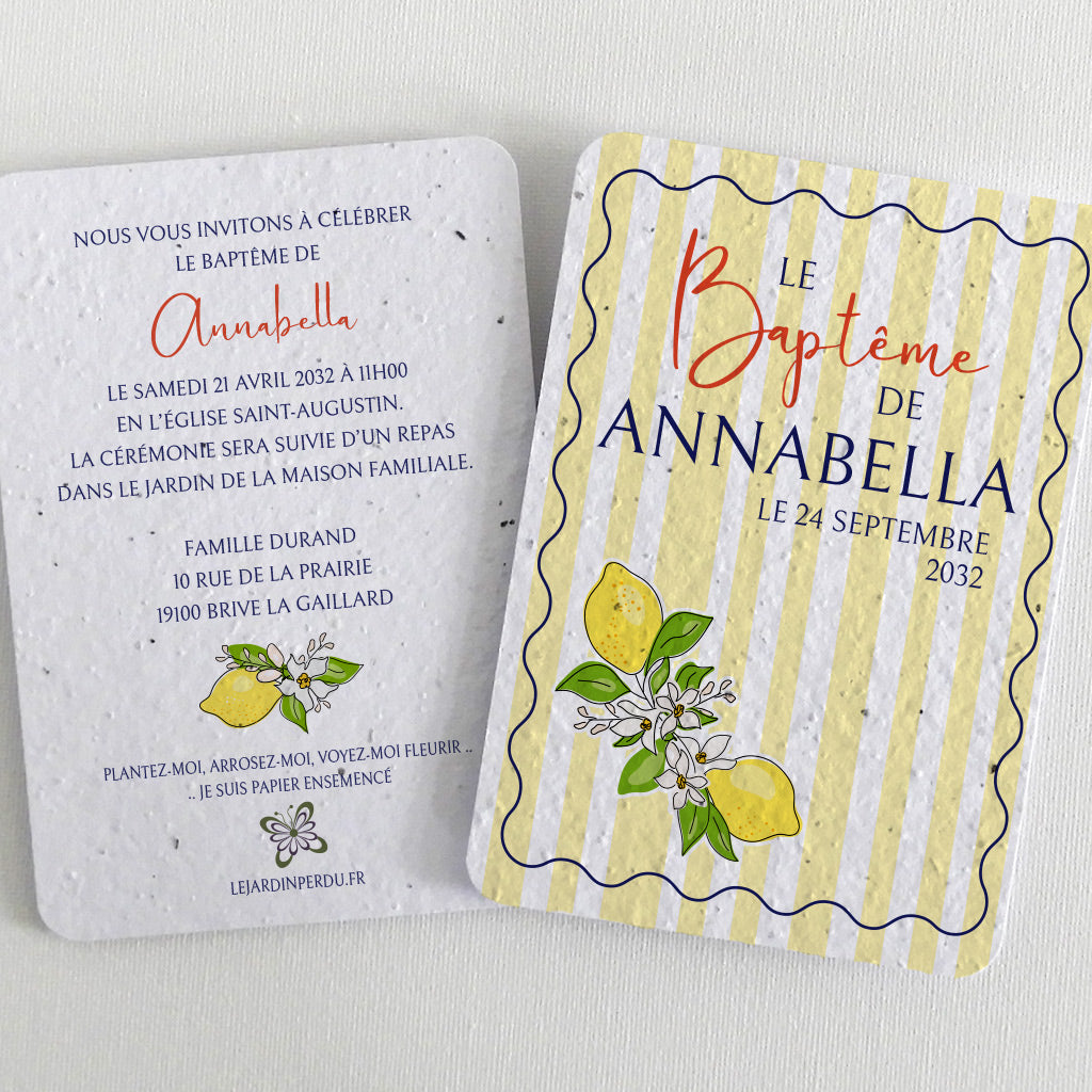invitation baptême à planter dolce vita