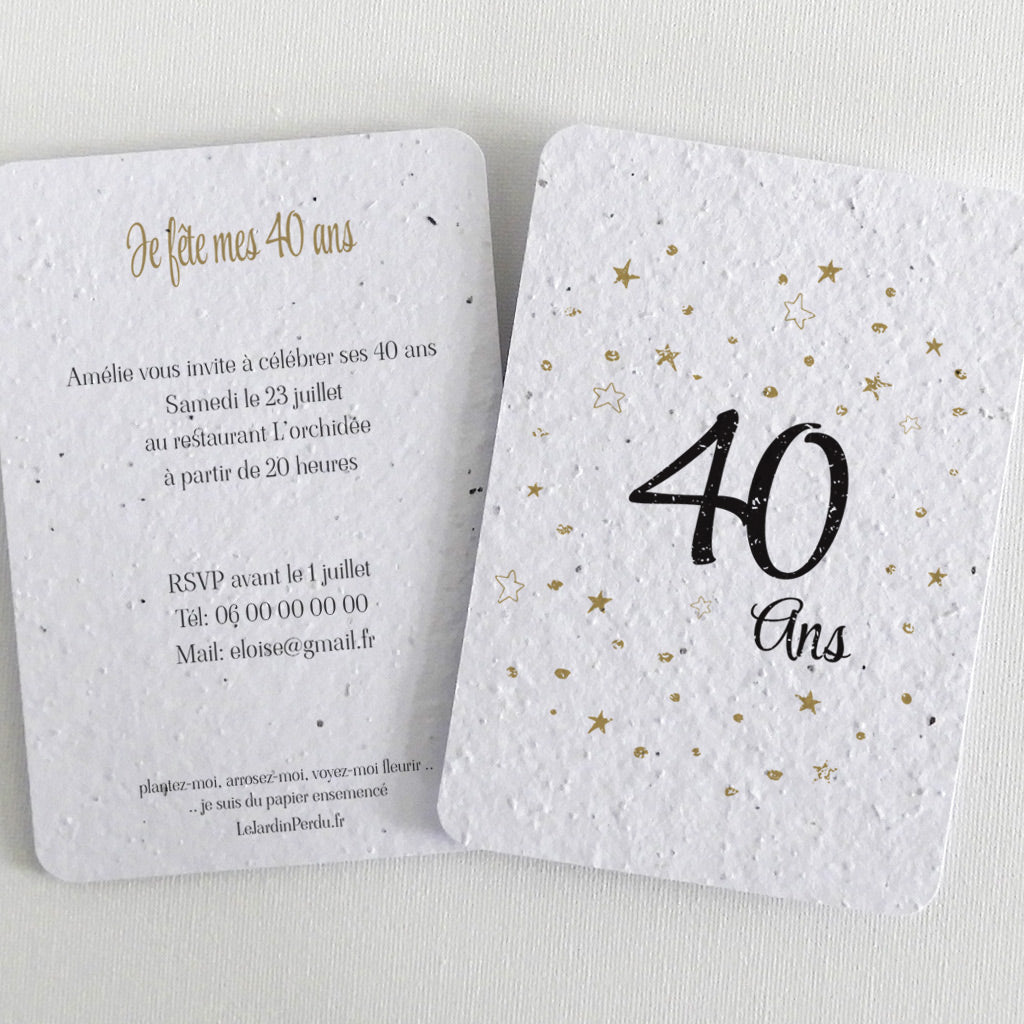 invitation papier ensemencé