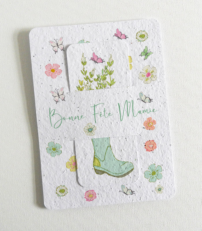 Marque-page papier ensemencé Bonne Fête Mamie