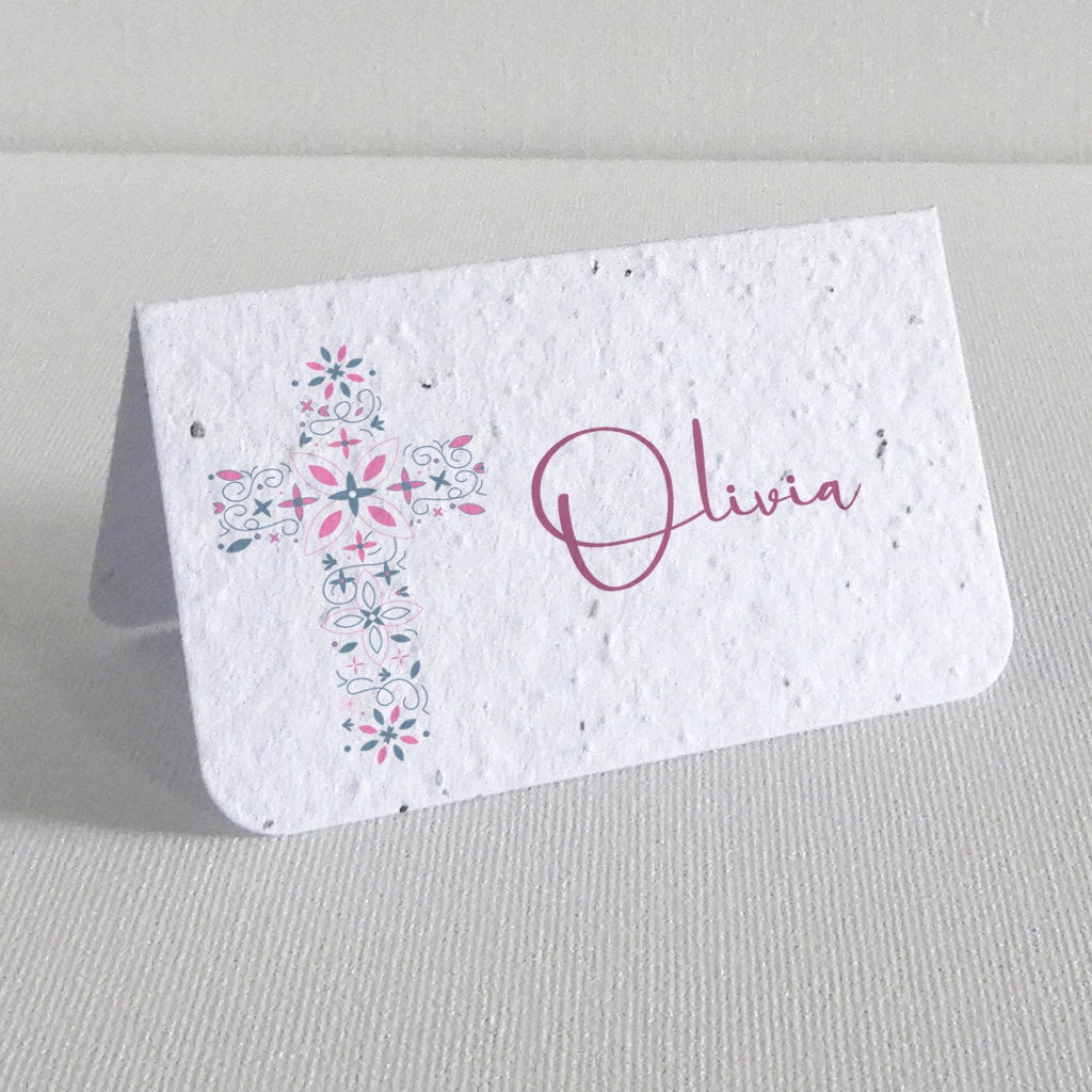 marque place baptême papier ensemencé