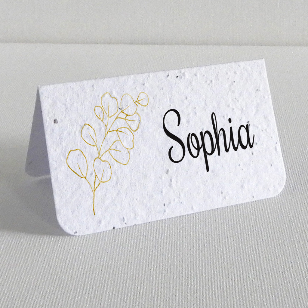 marque-place écoresponsable en papier ensemencé