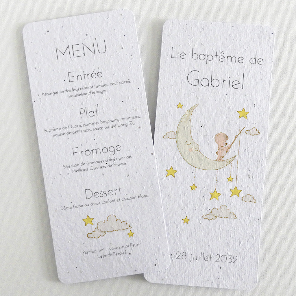 Menu baptême ensemencé