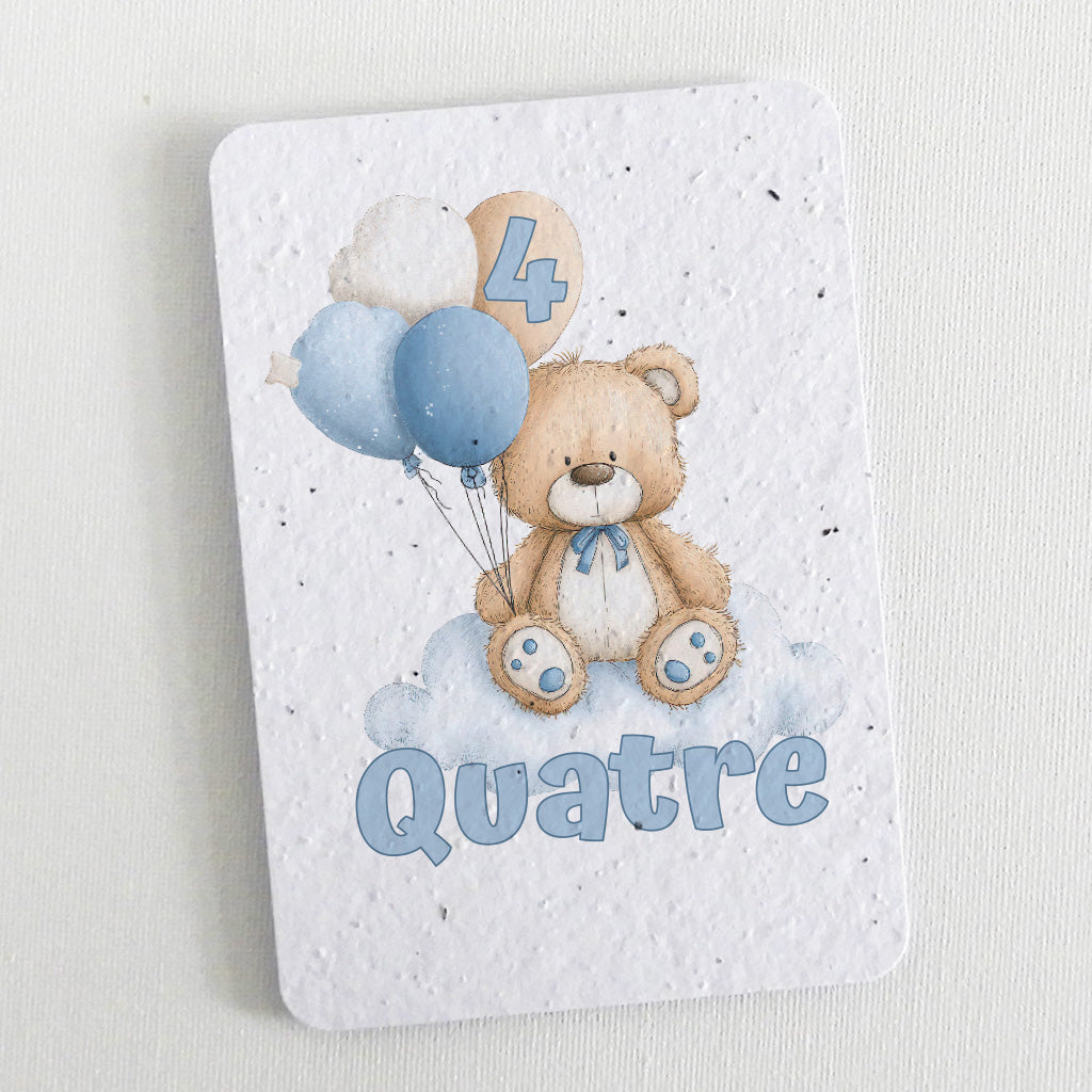 numéro de table baptême  papier ensemencé