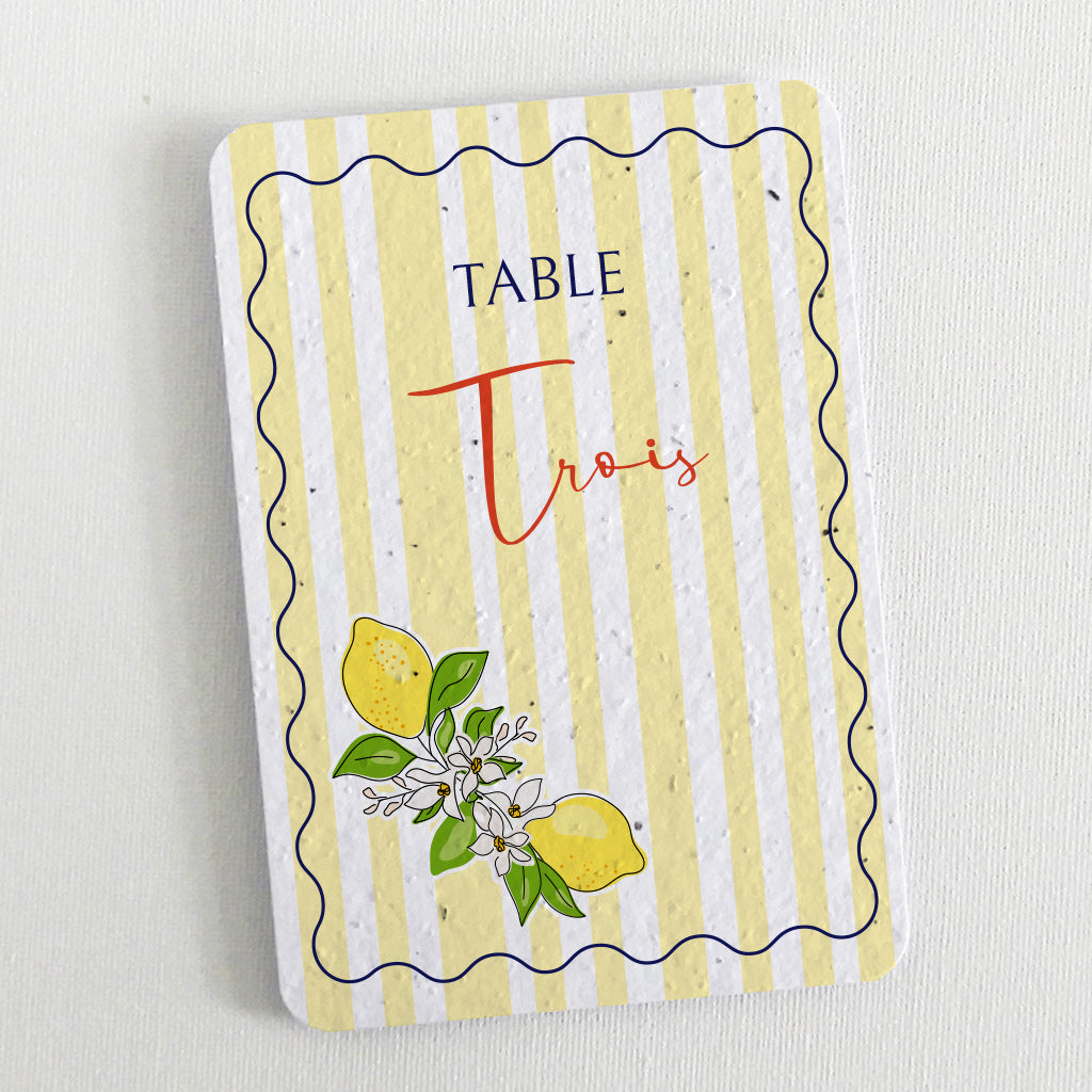 numéro de table écoresponsable Dolce Vita